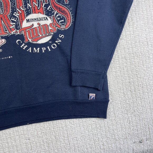 Vintage Minnesota TWINS 1991 World Series Champions Sweatshirt Sz L Made in USA - Picture 5 of 16